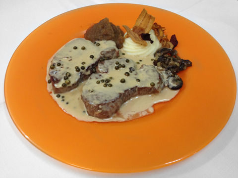 Filet de vedella al pebre verd